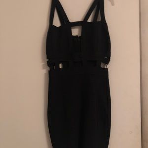 Black cut out bandage dress